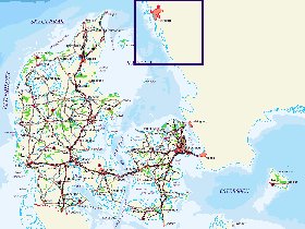 carte de Danemark en allemand