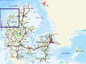 mapa de Dinamarca em alemao