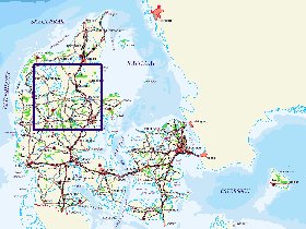 mapa de Dinamarca em alemao