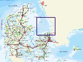 mapa de Dinamarca em alemao