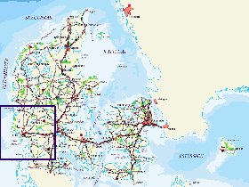 mapa de Dinamarca em alemao