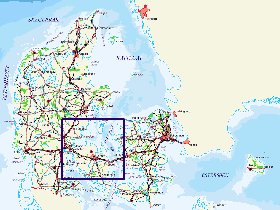 mapa de Dinamarca em alemao