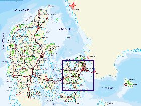 mapa de Dinamarca em alemao