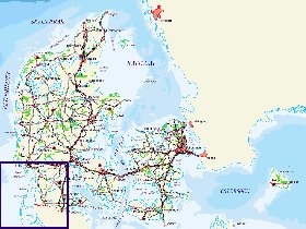 mapa de Dinamarca em alemao