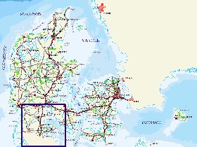 carte de Danemark en allemand