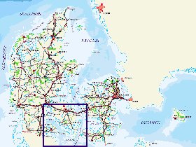 carte de Danemark en allemand