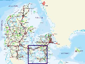 carte de Danemark en allemand