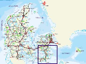 carte de Danemark en allemand