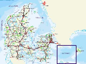 carte de Danemark en allemand