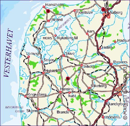 carte de Danemark en allemand