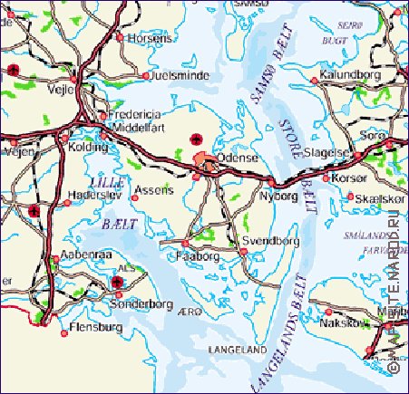 mapa de Dinamarca em alemao