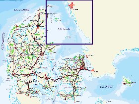 carte de Danemark en allemand