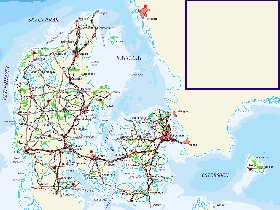 mapa de Dinamarca em alemao