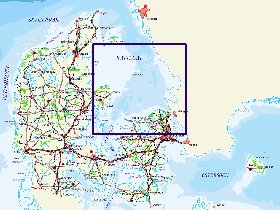 mapa de Dinamarca em alemao