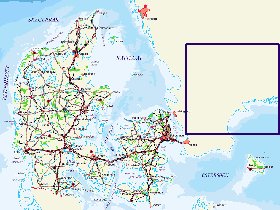 mapa de Dinamarca em alemao