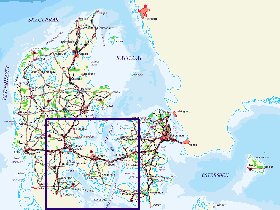 mapa de Dinamarca em alemao