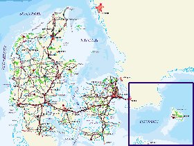 mapa de Dinamarca em alemao