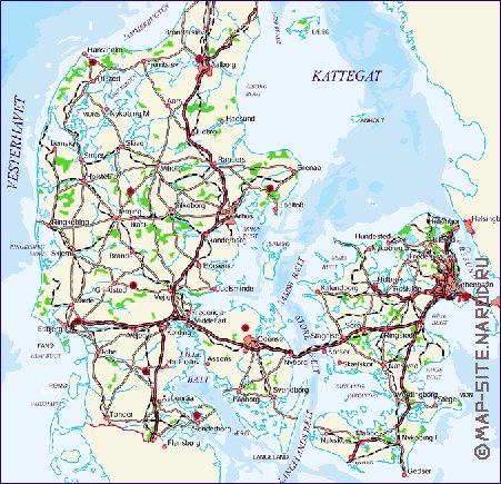 carte de Danemark en allemand