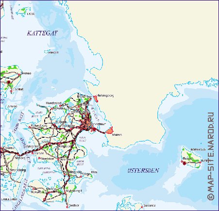 mapa de Dinamarca em alemao