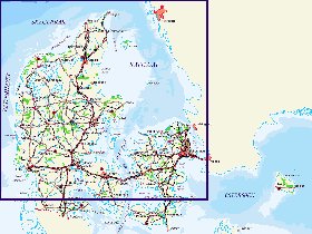 mapa de Dinamarca em alemao