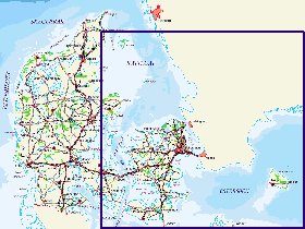 mapa de Dinamarca em alemao