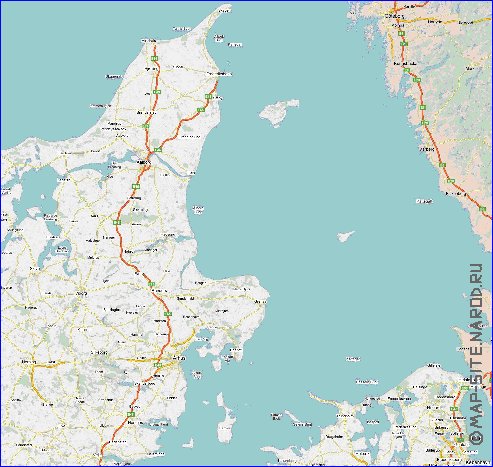 mapa de Dinamarca