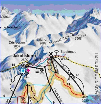 mapa de Davos em alemao