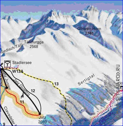 mapa de Davos em alemao