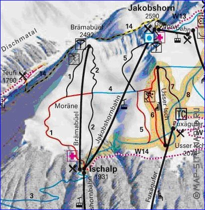 mapa de Davos em alemao