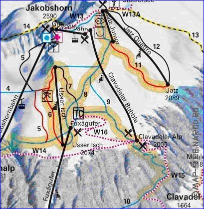 mapa de Davos em alemao