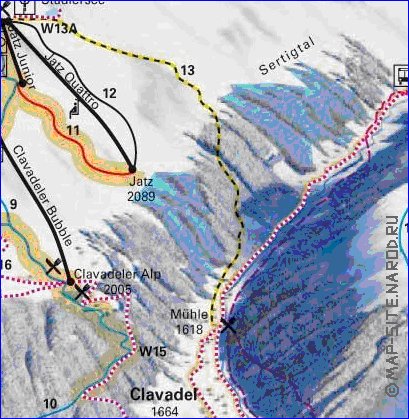 mapa de Davos em alemao