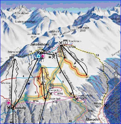 mapa de Davos em alemao