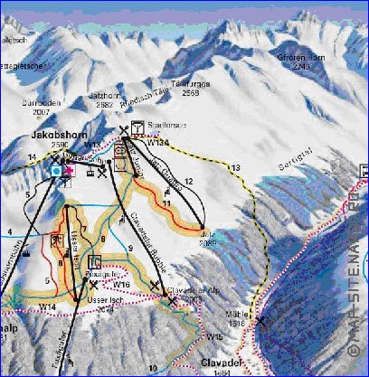 mapa de Davos em alemao