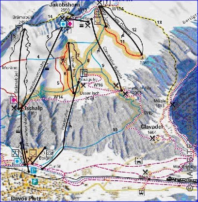 mapa de Davos em alemao