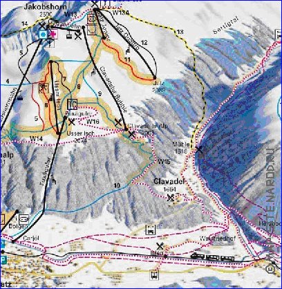 mapa de Davos em alemao