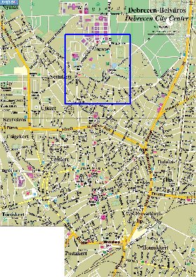 mapa de Debrecen