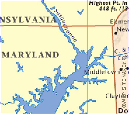 mapa de Delaware
