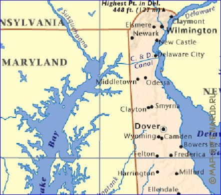 carte de Delaware