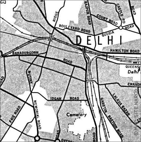 carte de Delhi en anglais