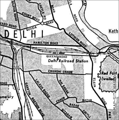 carte de Delhi en anglais