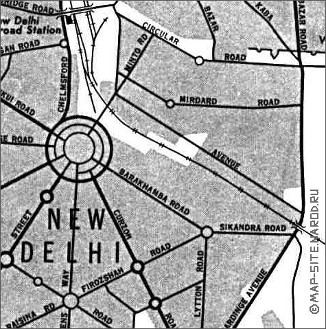 carte de Delhi en anglais