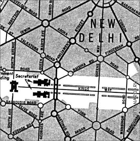 carte de Delhi en anglais