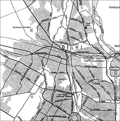 carte de Delhi en anglais