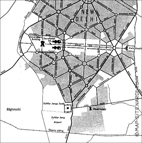 carte de Delhi en anglais