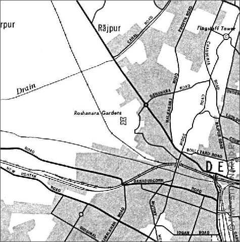 carte de Delhi en anglais