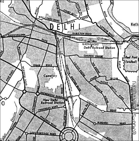 carte de Delhi en anglais