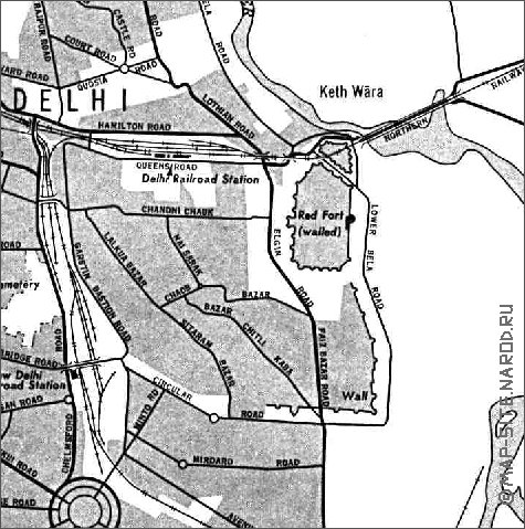 carte de Delhi en anglais