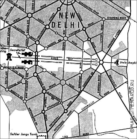 carte de Delhi en anglais