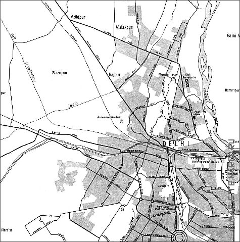 carte de Delhi en anglais