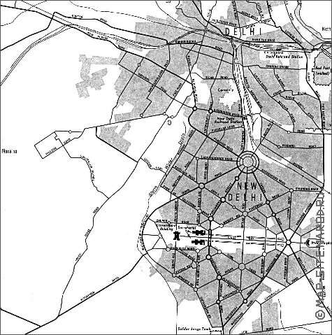 carte de Delhi en anglais